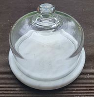 Marble base with glass dome assembled