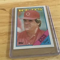 Front of 1988 Topps Pete Rose Manager card in plastic holder