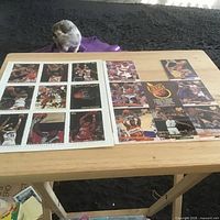 Overview of all three uncut sheets on table