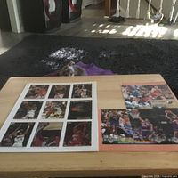 Overview of both uncut sheets on table