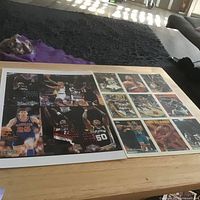 Overview of both uncut sheets on table