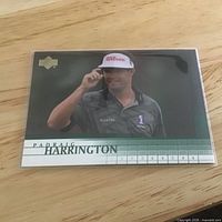 Front of Padraig Harrington Upper Deck card in sleeve