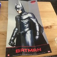 Front view of folded Batman poster showing full artwork and BATMAN title