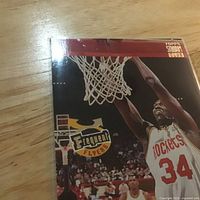 Close-up upper portion showing Topps Stadium Club Frequent Flyers logo and dunk image