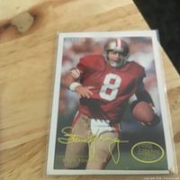 Front of Steve Young 1994 Fleer card with facsimile signature
