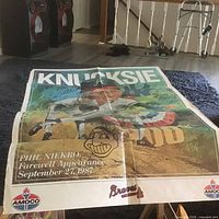 Full view of unframed poster showing title, player image and dimensions