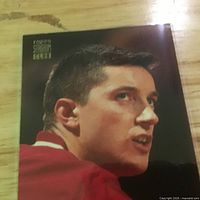 Close view of card upper left showing Topps Stadium Club logo and Kukoc portrait