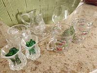 Group shot showing all glass and crystal items
