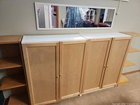 Front view of entire cabinet and shelving set