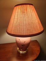 Lamp lit showing full shade and base