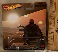 Front view of sealed Hot Wheels ’70 Chevelle Delivery on Mandalorian card