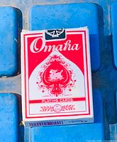 Front view of sealed Omaha No.101 playing cards box