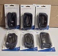 All six packaged Bell handset cords displayed front view