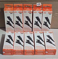 Front view of 10 boxed iQ power cords