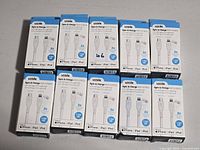 Group shot of ten boxed cables