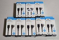 Eight boxed Logiix Sync & Charge cables