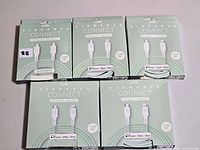 Five boxed Logiix Vibrance Connect cables displayed