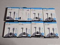 Eight boxed Logiix Piston Connect XL90 cables front view