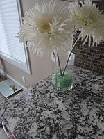 Full view of floral arrangement on countertop