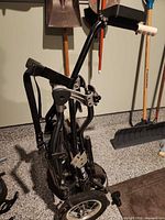 Folded electric golf trolley side view