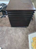 Full view of side showing stacked slat design