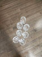 All eight wine glasses grouped