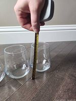 Measuring glass height at roughly 4 inches
