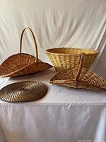 Front view showing all three baskets and placemat