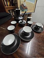Full view of the porcelain set displayed on table