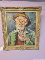 Framed oil painting full view