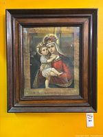 Front view of framed religious print