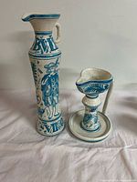 Pitcher and chamberstick set front view
