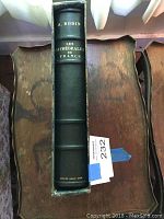 Black leather spine with gilt titles 'A. Rodin Les Cathédrales de France', showing spine and glimpse of slipcase