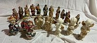 Group shot showing entire assortment of holiday figurines