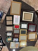 Overhead view of entire group, shows variety of frames and finishes