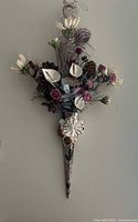 Wall cone sconce with artificial flowers