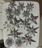 All ornaments laid out showing quantity and variety