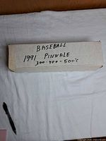Labeled storage box for 1991 Pinnacle baseball cards