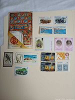 Overall view of album page with multiple stamps