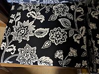 close-up of floral pattern on cushion fabric