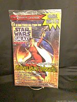Front cover of sealed magazine showing Princess Leia artwork and feature text