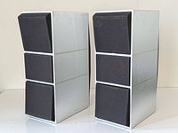 Front view of both Beovox CX 100 speakers with grilles
