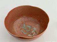 Top view showing freeform rim and interior glaze design