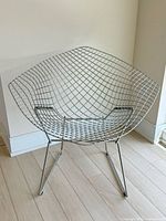 Front view of Bertoia wire diamond chair