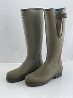 Side profile of both boots showing colour, height, and tread