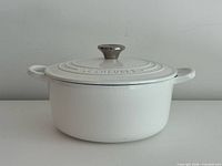 Front view of Dutch oven with lid on