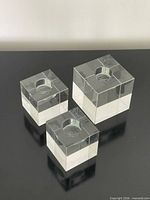 All three glass cube holders front view