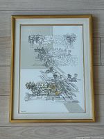 Full view of framed lithograph