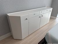 Full view of white Cassina Bramante 88 credenza showing overall design and size