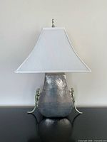 Full view of lamp with shade showing overall design
